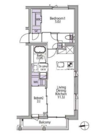 イプセ白金台の物件間取画像